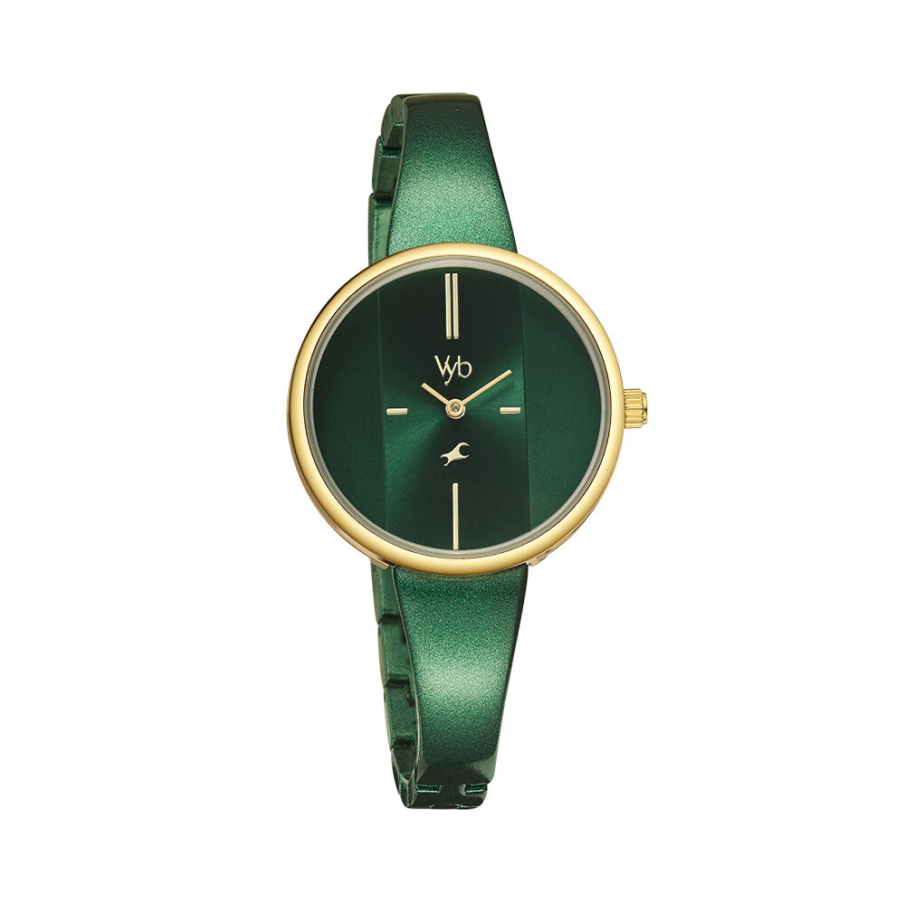 Fastrack green belt watch new arrivals