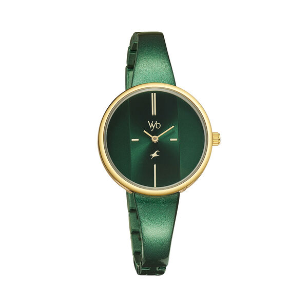 Fastrack Vyb Siren Quartz Analog Green Dial Metal Strap Watch for Girls - image number 1