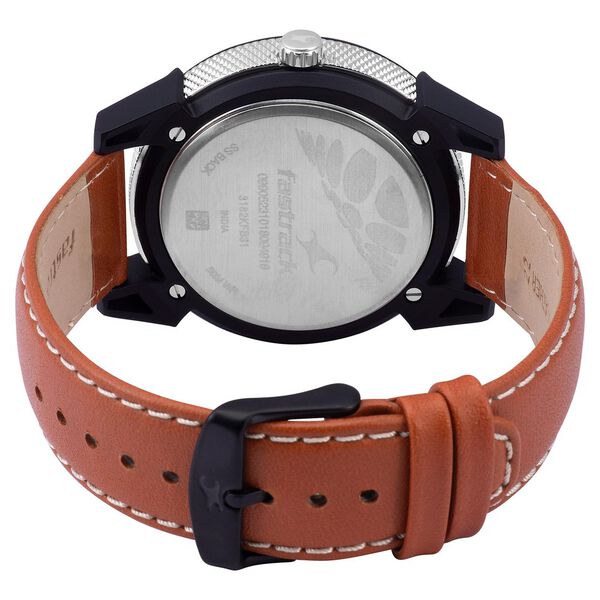 Fastrack Modular Quartz Analog Silver Dial Leather Strap Watch for Guys - image number 4