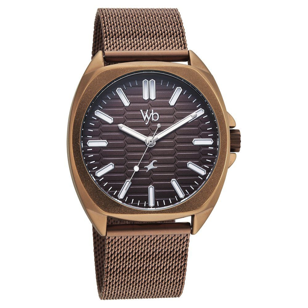 Buy Online Vyb Aviator By Fastrack Quartz Analog Brown Dial Brown