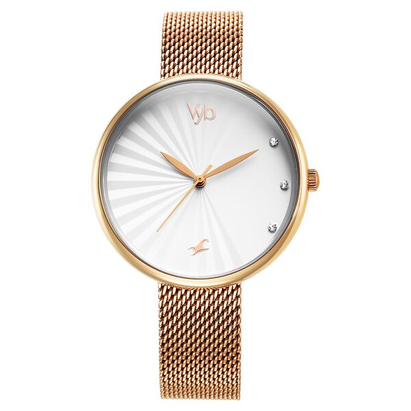 Fastrack Vyb Mirage Quartz Analog White Dial Stainless Steel Strap Watch for Girls - image number 0