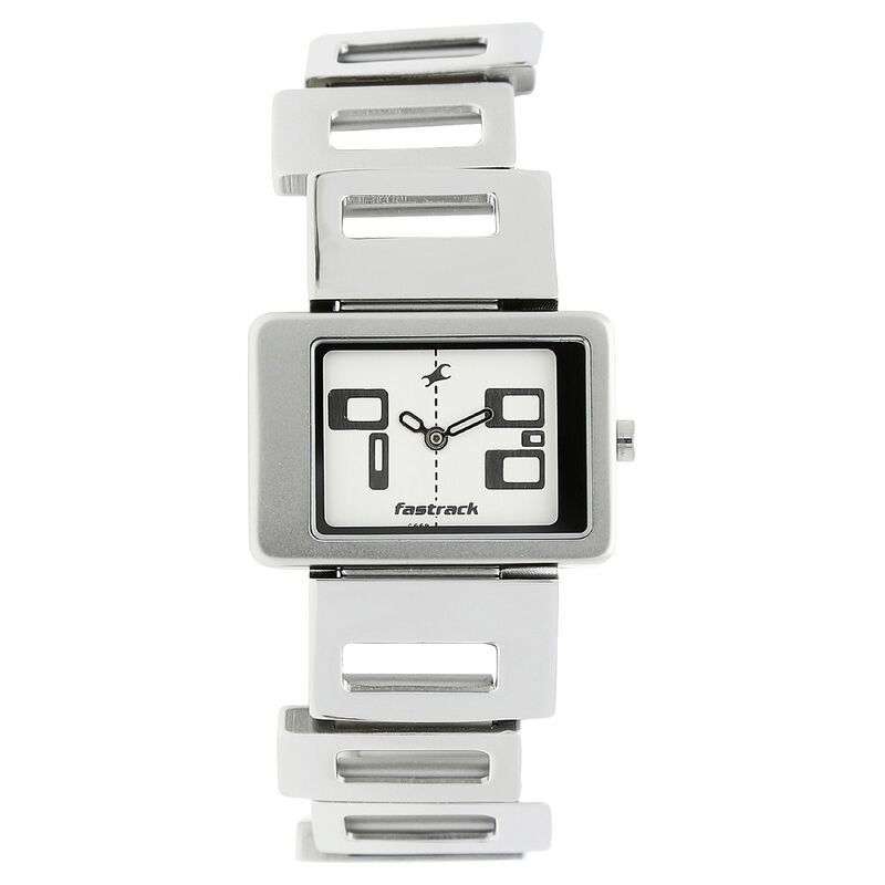 Buy Online Fastrack Quartz Analog White Dial Metal Strap Watch for