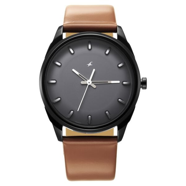 Fastrack After Dark Blue Dial Leather Strap Watch for Guys - image number 2