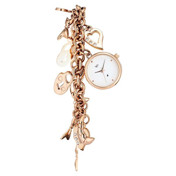 Fastrack Vyb Siren Quartz Analog White Dial Rose Gold Color Metal Strap Watch For Girls - image number 1