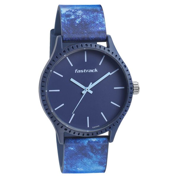 Fastrack Tie & Dye Quartz Analog Blue Dial Silicone Strap Watch for Guys - image number 0