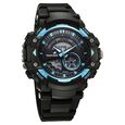 Fastrack StreetStyle Quartz Digital Black And Blue Dial Black PU Strap Unisex Watch - image number 1
