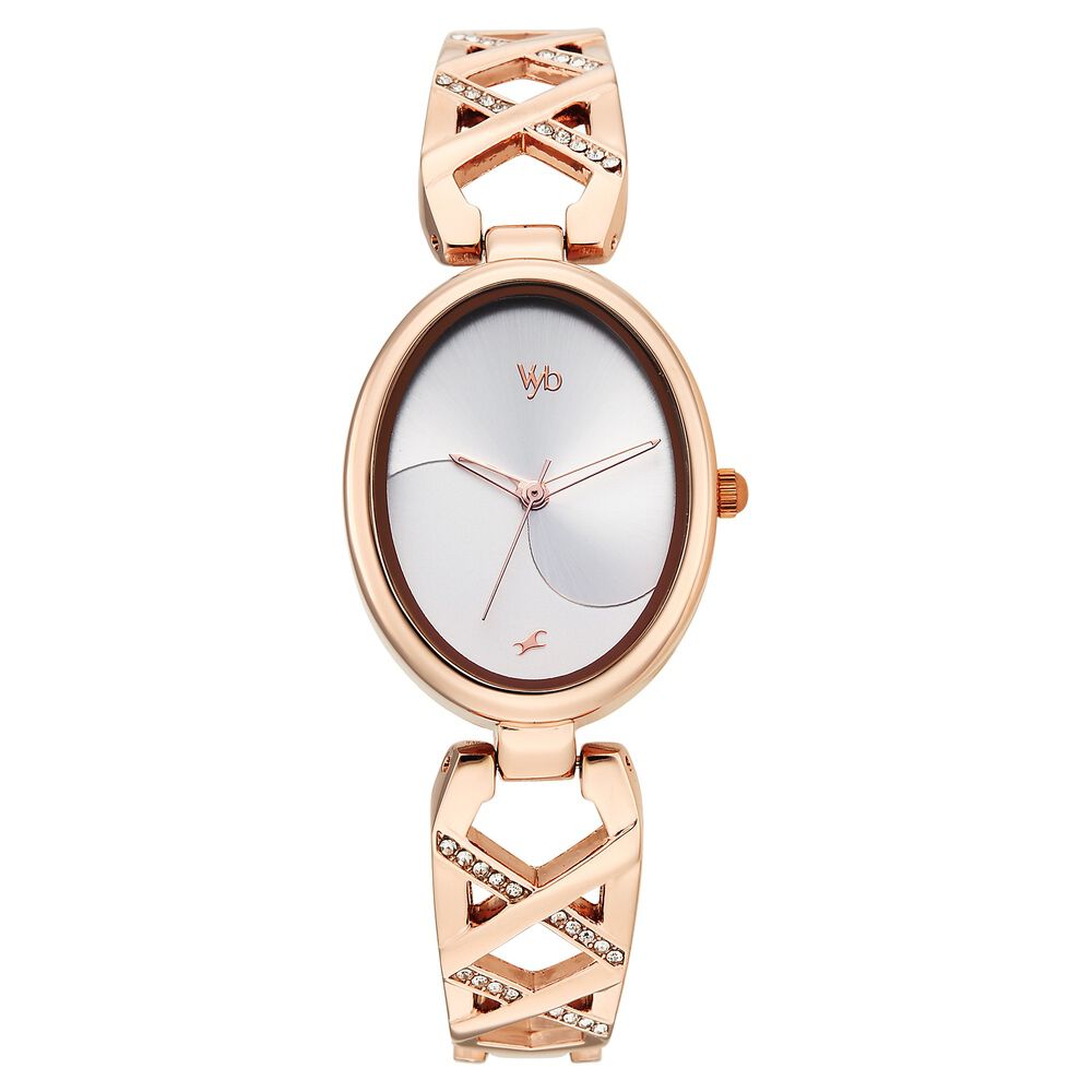 Buy Online Vyb Charmer By Fastrack Quartz Analog Silver Dial Rose