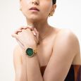 Vyb Eclipse By Fastrack Quartz Analog Green Mother Of Pearl Dial Metal Strap Watch For Girls - image number 6