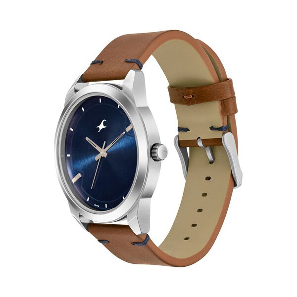 Fastrack Stunners Quartz Analog Blue dial Leather Strap Watch for Guys - image number 2