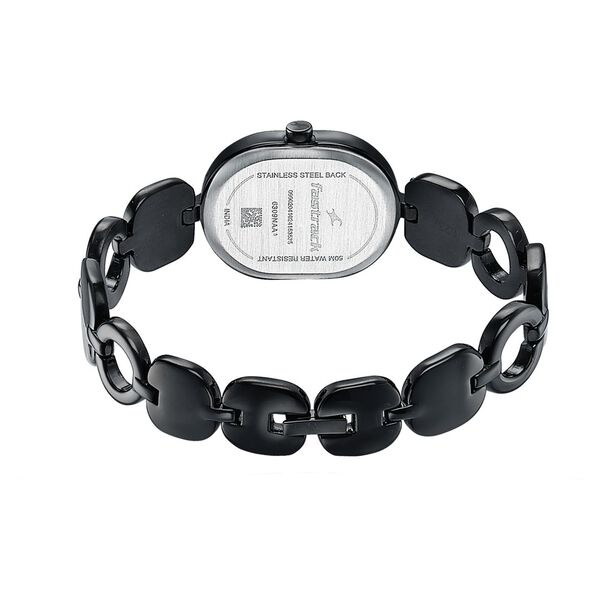 Fastrack Style Up Quartz Analog Green Mother Of Pearl Dial Black Metal Strap Watch For Girls - image number 4