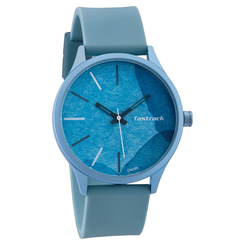 Fastrack Topicals Quartz Analog Blue Dial Silicone Strap Unisex