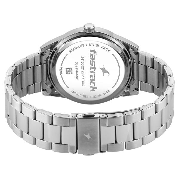 Fastrack Stunners Quartz Analog Purple Dial Silver Stainless Steel Strap Watch For Guys - image number 5