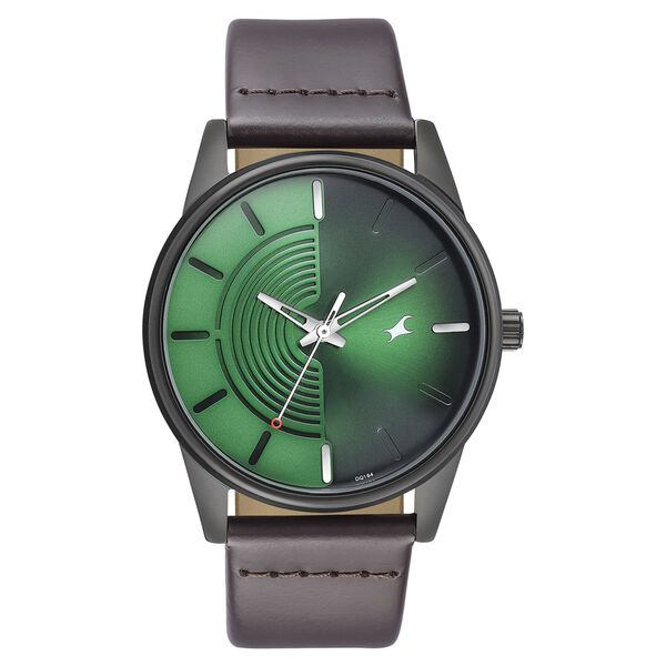 Fastrack Stunners Quartz Analog Green Dial Leather Strap Watch for Guys - image number 0