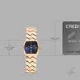Vyb Showstopper By Fastrack Quartz Analog Blue Dial Rose Gold Metal Strap Watch For Girls - image number 3