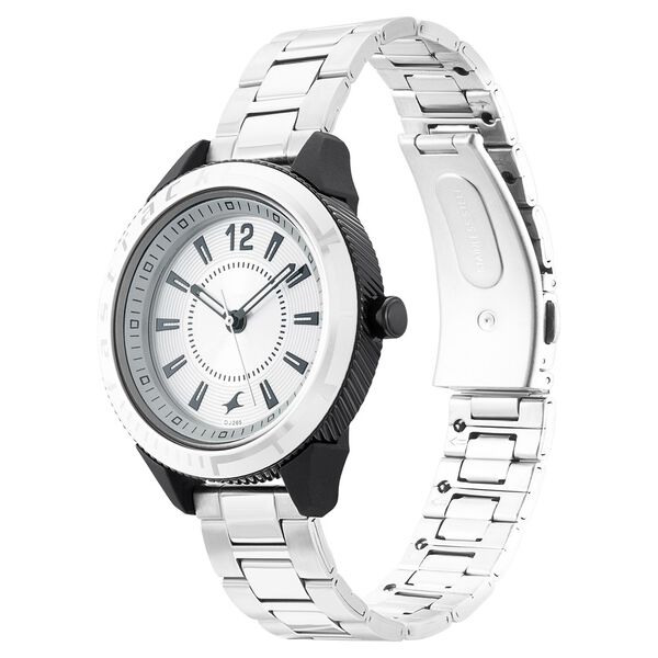 Fastrack Modular Quartz Analog Silver Dial Stainless Steel Strap Watch for Girls - image number 2