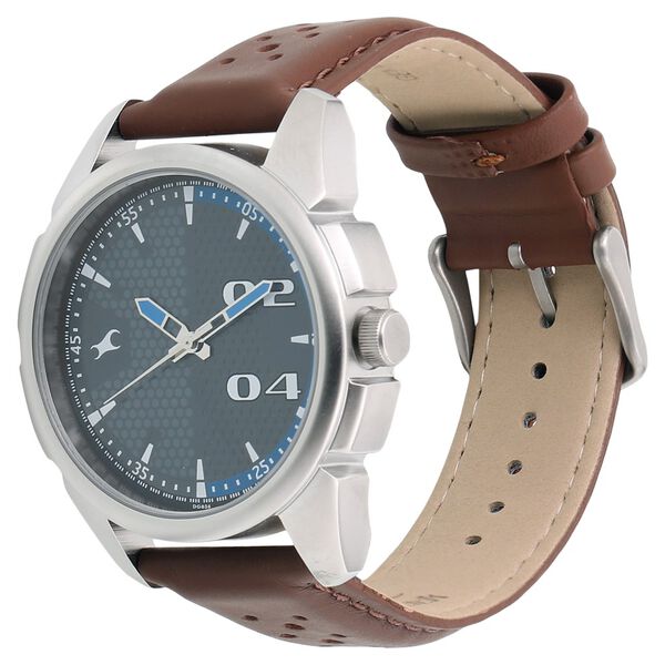 Fastrack Loopholes Quartz Analog Grey Dial Leather Strap Watch for Guys - image number 1