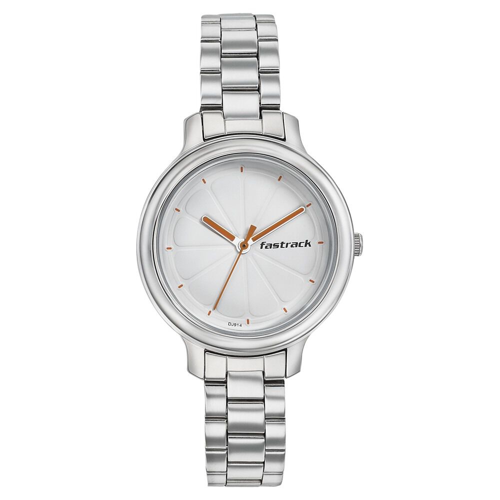 Fastrack Quartz Analog White Dial Stainless Steel Strap Watch for