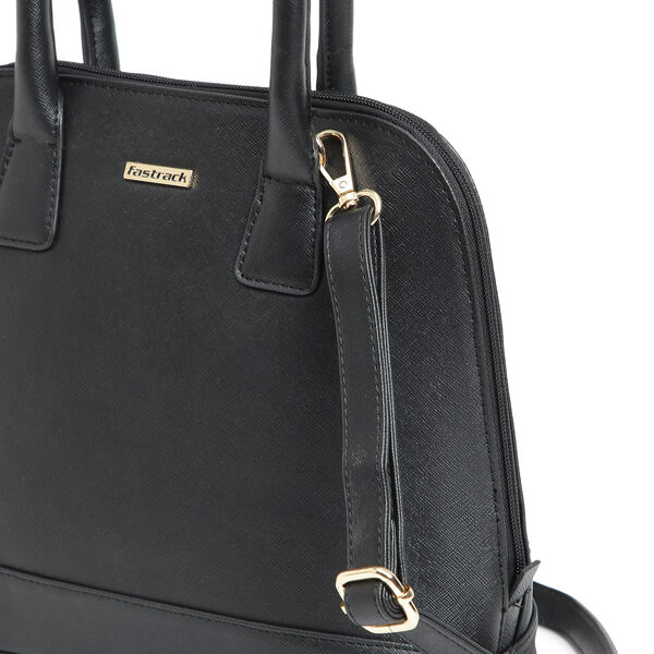 Fastrack Structured Satchel Bag for Women | Classic Bag for Girls, Ladies, Women | Spacious Bag for College, Work Made of High Quality Faux Leather (Black) - image number 4