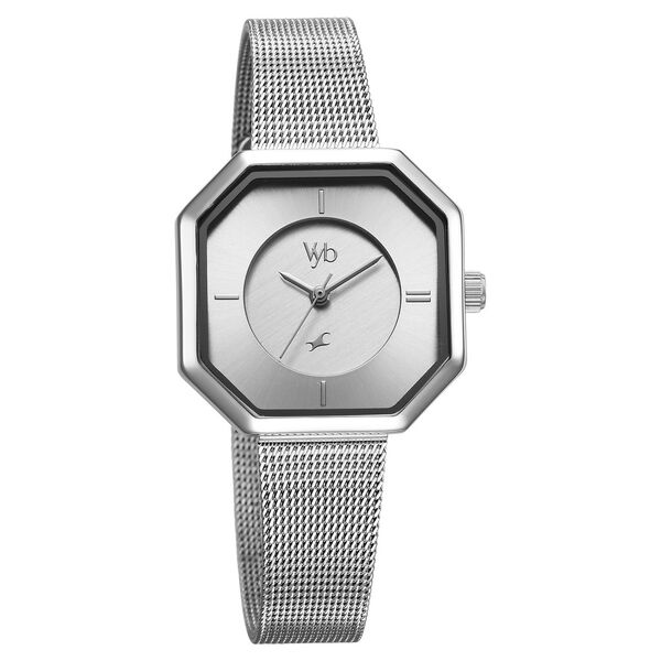 Fastrack Vyb Prodigy Quartz Analog Silver Dial Stainless Steel Strap Watch for Girls - image number 2