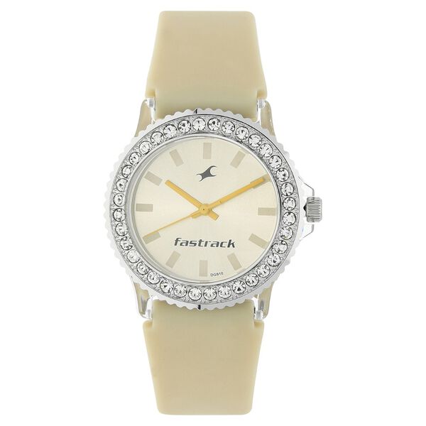 Fastrack Quartz Analog Beige Dial Plastic Strap Watch for Girls - image number 0