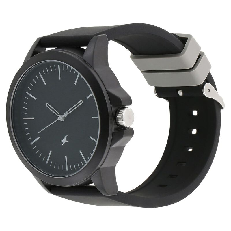 Fastrack Quartz Analog Black Dial Silicone Strap Watch for Unisex - image number 1