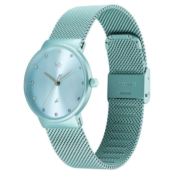 Fastrack Vyb Bliss Quartz Analog Green Dial Sea Green Color Metal Strap Watch For Girls - image number 3