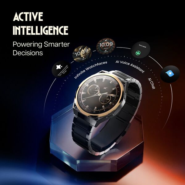 Fastrack Marvellous FX3 Smartwatch with 1.43" AMOLED Display, Metal Case & Strap, Additional Silicone Strap - image number 2