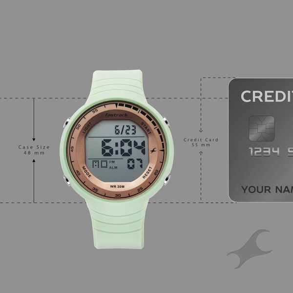 Fastrack StreetStyle Digital Dial Green Polyether Strap Watch For Unisex - image number 3