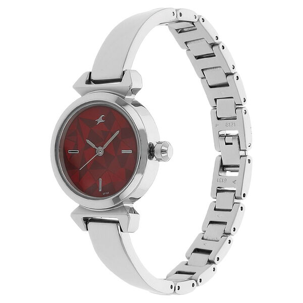 Fastrack Quartz Analog Red Dial Stainless Steel Strap Watch for Girls - image number 1