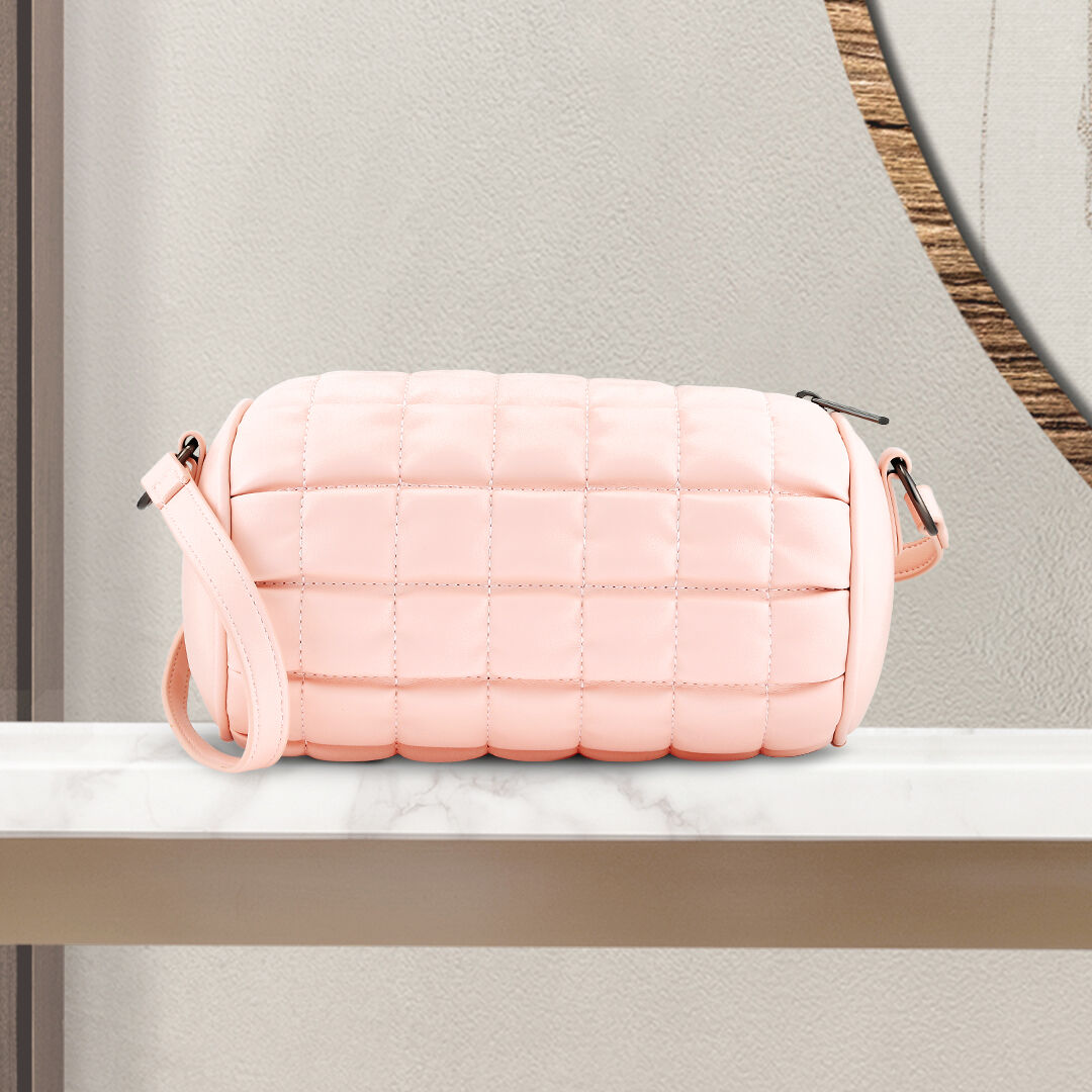 Pink quilted shoulder bag online
