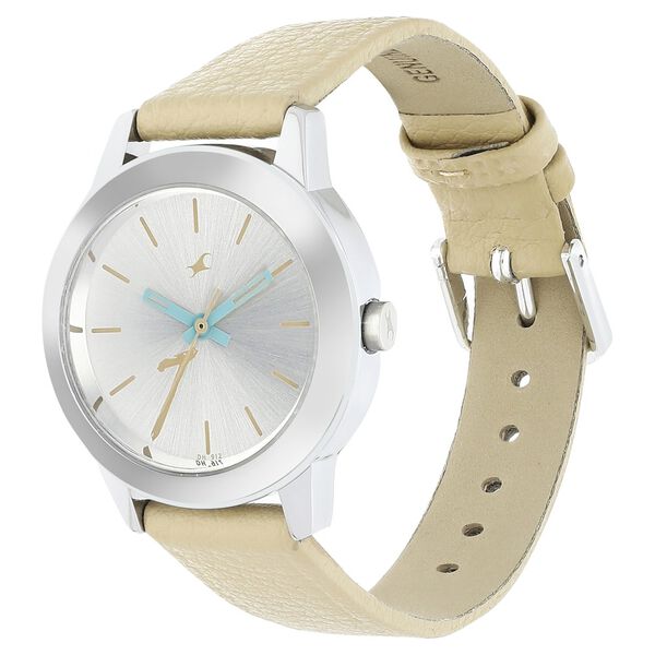 Fastrack Tropical Waters Quartz Analog Silver Dial Leather Strap Watch for Girls - image number 2