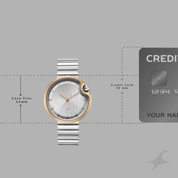 Fastrack Groove Analog with Silver Dial Silver Metal Strap Watch for Girls - image number 3