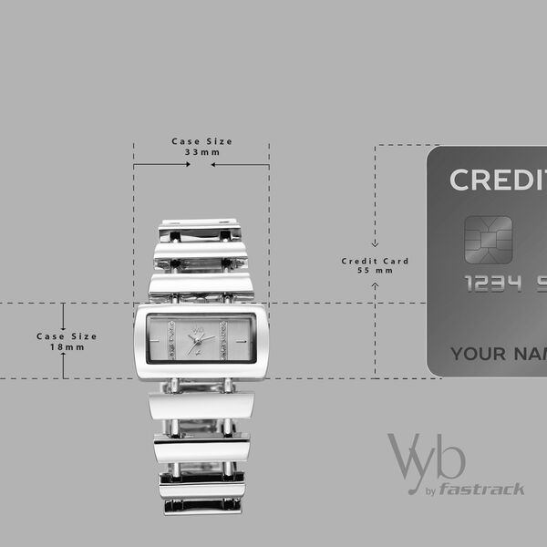 Vyb Siren By Fastrack Quartz Analog Silver Dial Silver Metal Strap Watch For Girls - image number 3
