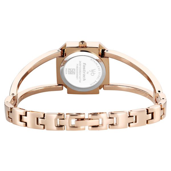 Fastrack Vyb Striker Quartz Analog Rose Gold Dial Rose Gold Metal Strap Watch For Girls - image number 5