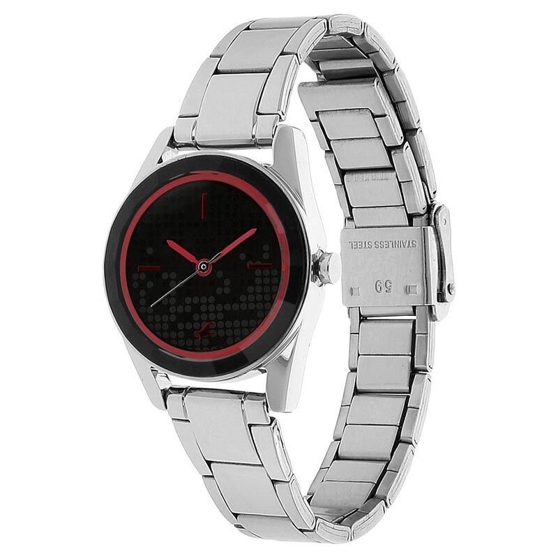 Buy Online Fastrack Quartz Analog Black Dial Stainless Steel Strap
