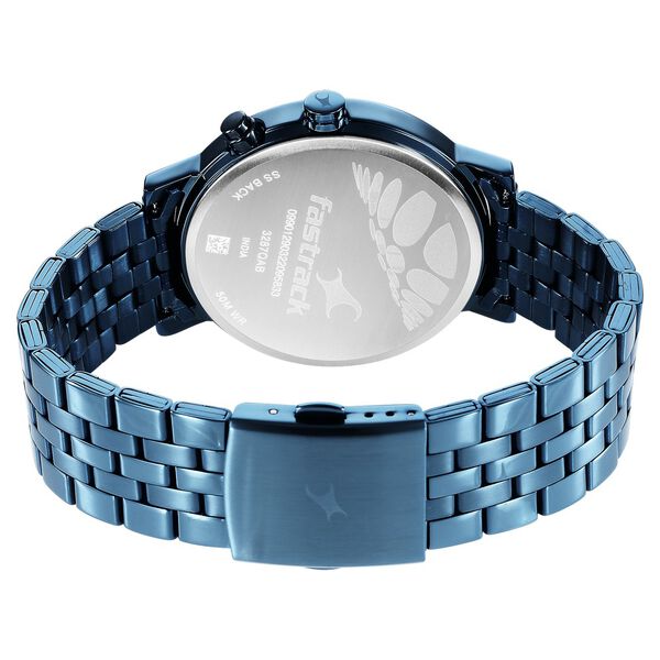Fastrack Tick Tock Quartz Multifunction Black Dial Metal Strap Watch for Guys - image number 5