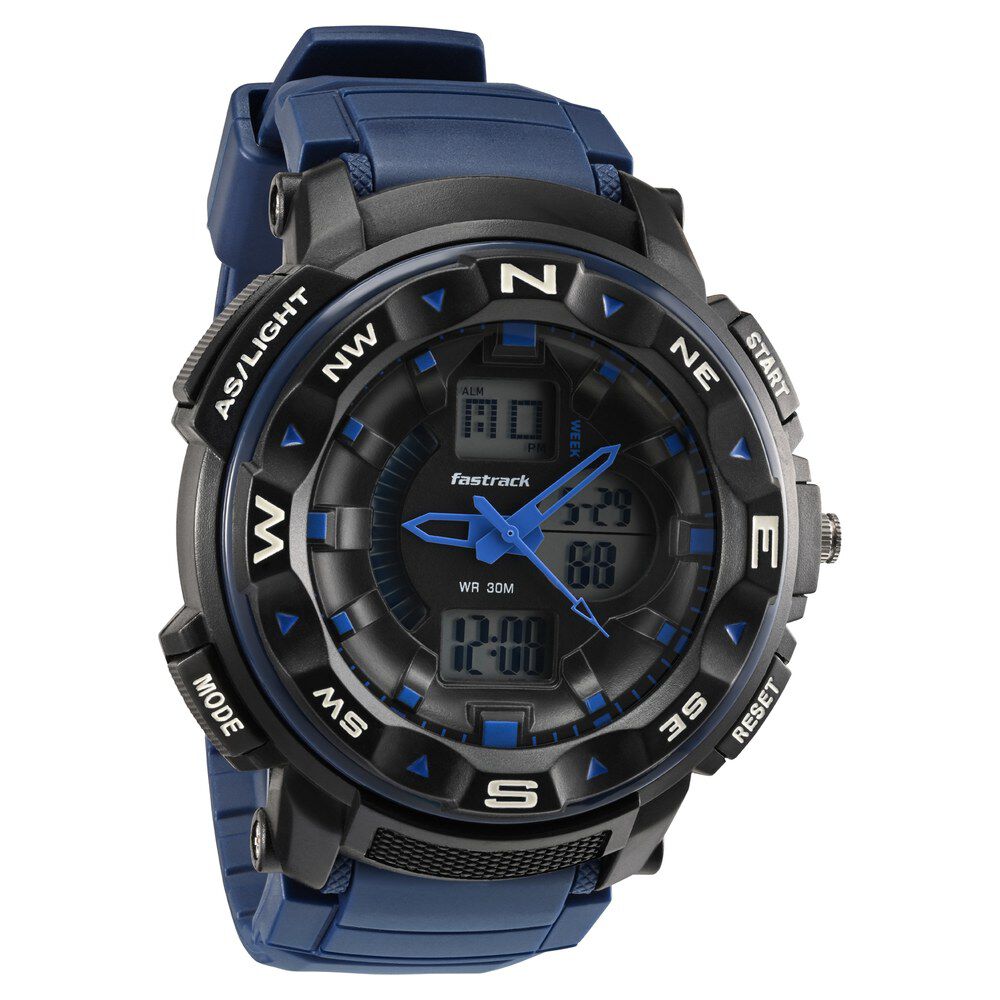 Buy Online Fastrack AnaDigi Black Dial Plastic Strap Unisex Watch 38076pp05w Fastrack