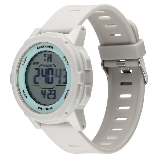 Fastrack Streetstyle Digital Dial Beige Polyether Strap Watch For Unisex - image number 2