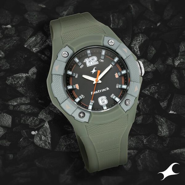 Fastrack Trendies Quartz Analog Black Dial Silicone Strap Watch for Guys - image number 0