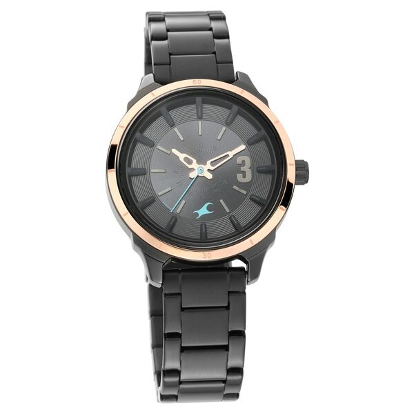 Fastrack All Nighters Quartz Analog Black Dial Stainless Steel Strap Watch for Girls - image number 0