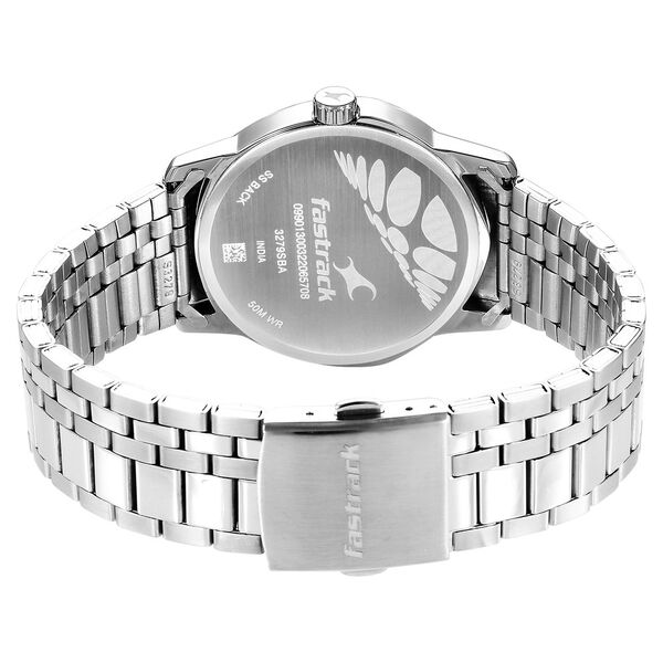 Fastrack Exuberant Quartz Analog with Day and Date Silver Dial Metal Strap Watch for Guys - image number 5