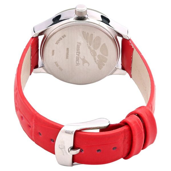 Fastrack Quartz Multifunction Red Dial Leather Strap Watch for Girls - image number 2