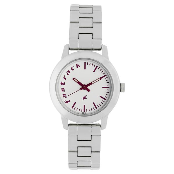 Fastrack Quartz Analog White Dial Stainless Steel Strap Watch for Girls - image number 0