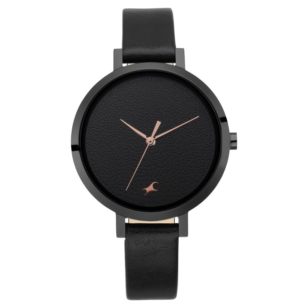 Buy Online Fastrack Paint Me Quartz Analog Black Dial Leather Strap Watch for Girls ns6230nl01 Fastrack