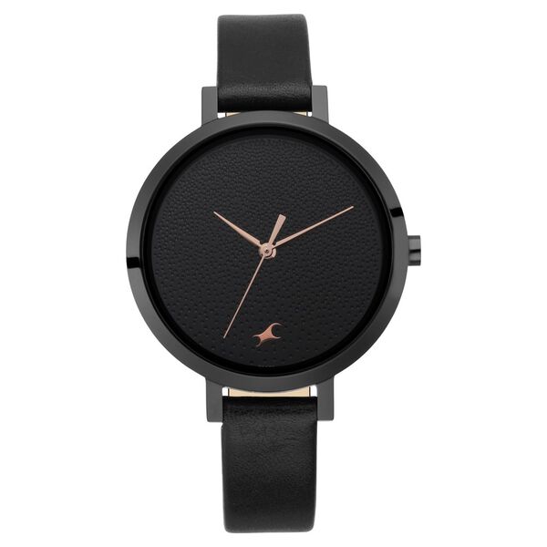 Fastrack Paint Me Quartz Analog Black Dial Leather Strap Watch for Girls - image number 1