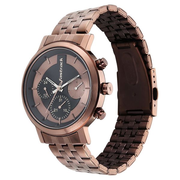 Fastrack Tick Tock Brown Dial Watch for Guys - image number 2