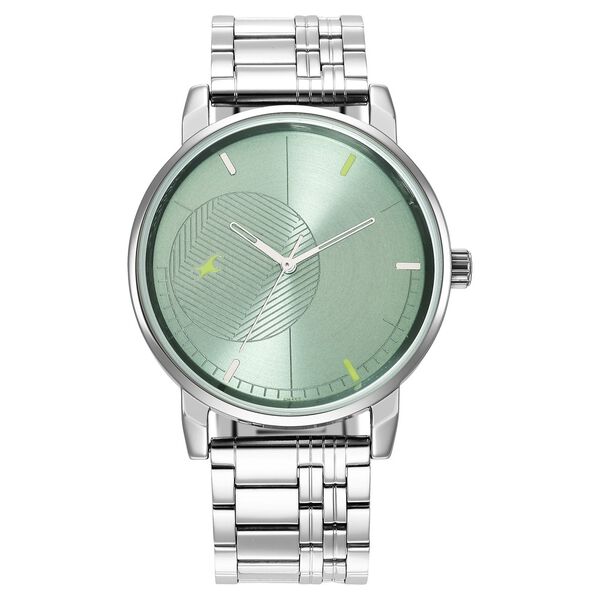 Fastrack Stunners Quartz Analog Green Dial Metal Strap Watch for Guys - image number 2