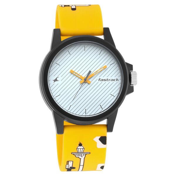 Fastrack Hashtag Quartz Analog White Dial Silicone Strap Unisex Watch - image number 0
