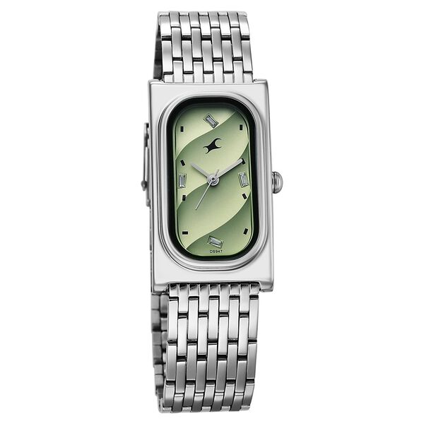 Fastrack Gelato silver analog bracelet watch with Matcha Green dial for Girls - image number 1
