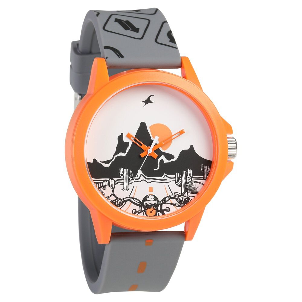 Fastrack orange sale strap watch